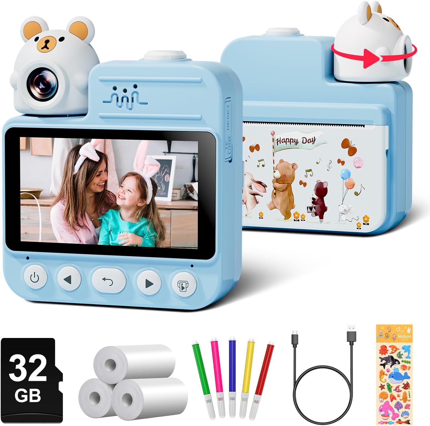 Kids Camera Instant Print, Gofunly 3.0'' Screen Instant Camera for Kids with 32G...