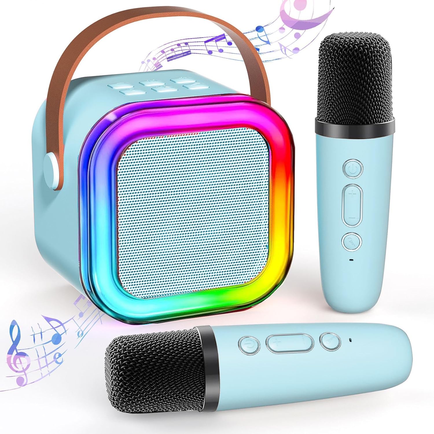 Mini Karaoke Machine for Kids Adults, Portable Bluetooth Karaoke Speaker with 2...