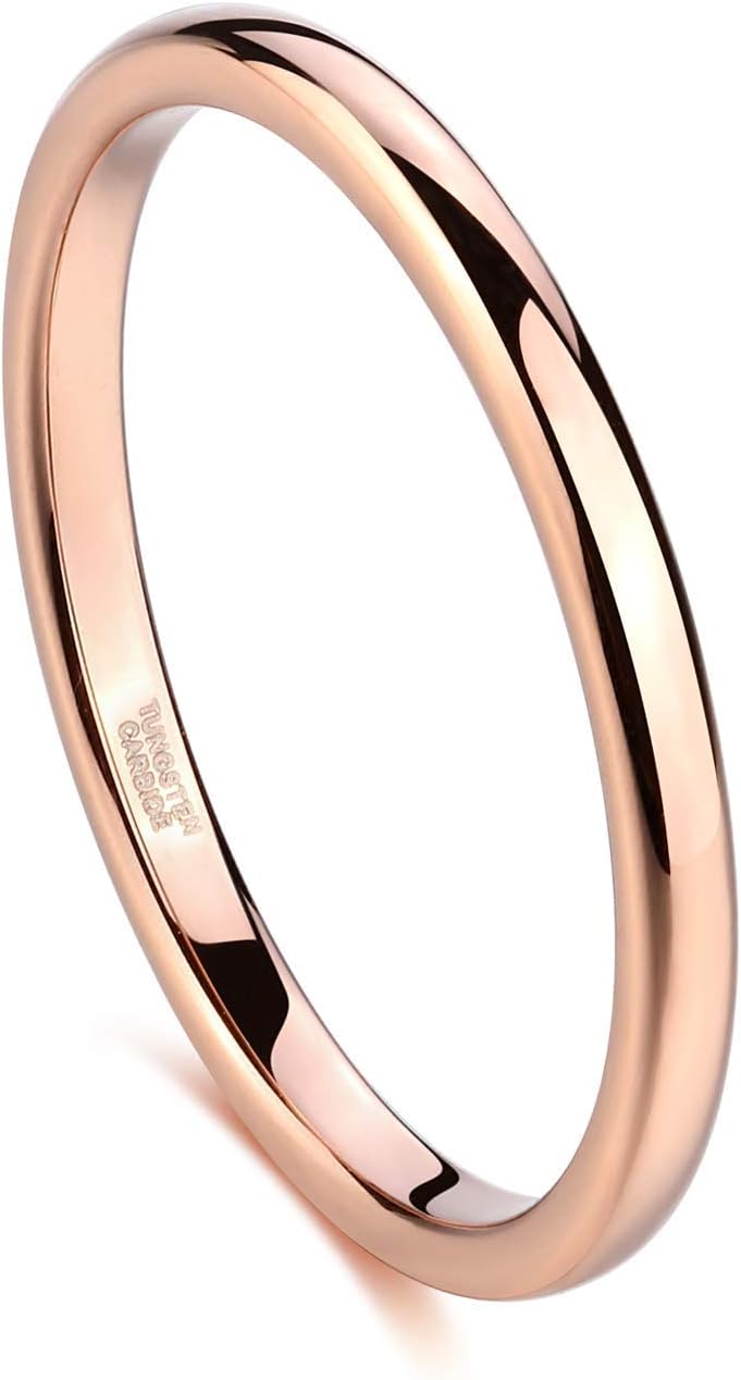 Greenpod Tungsten Wedding Bands, Special Rings for Women and Men, Innovative Ros...