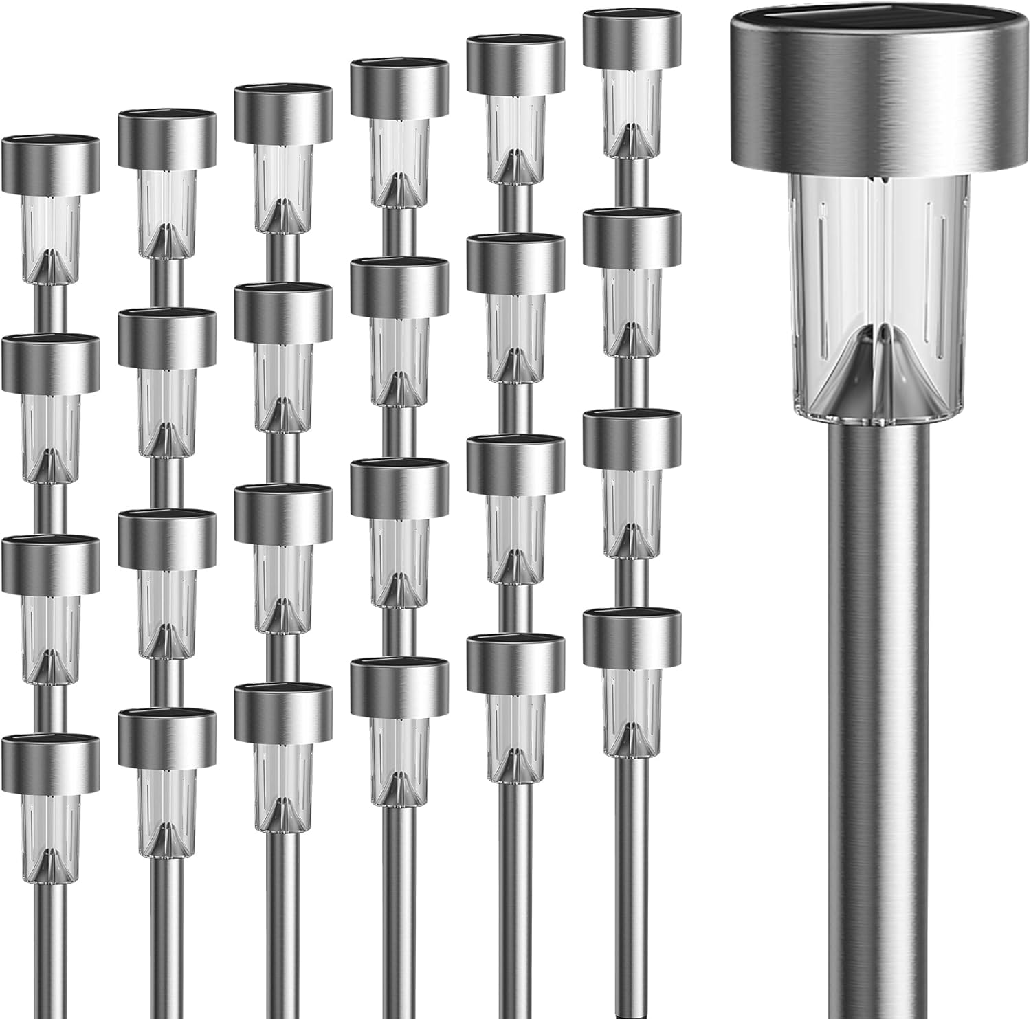 GIGALUMI 24 Pack Solar Path Lights Outdoor,Solar Lights Outdoor Waterproof,Stain...