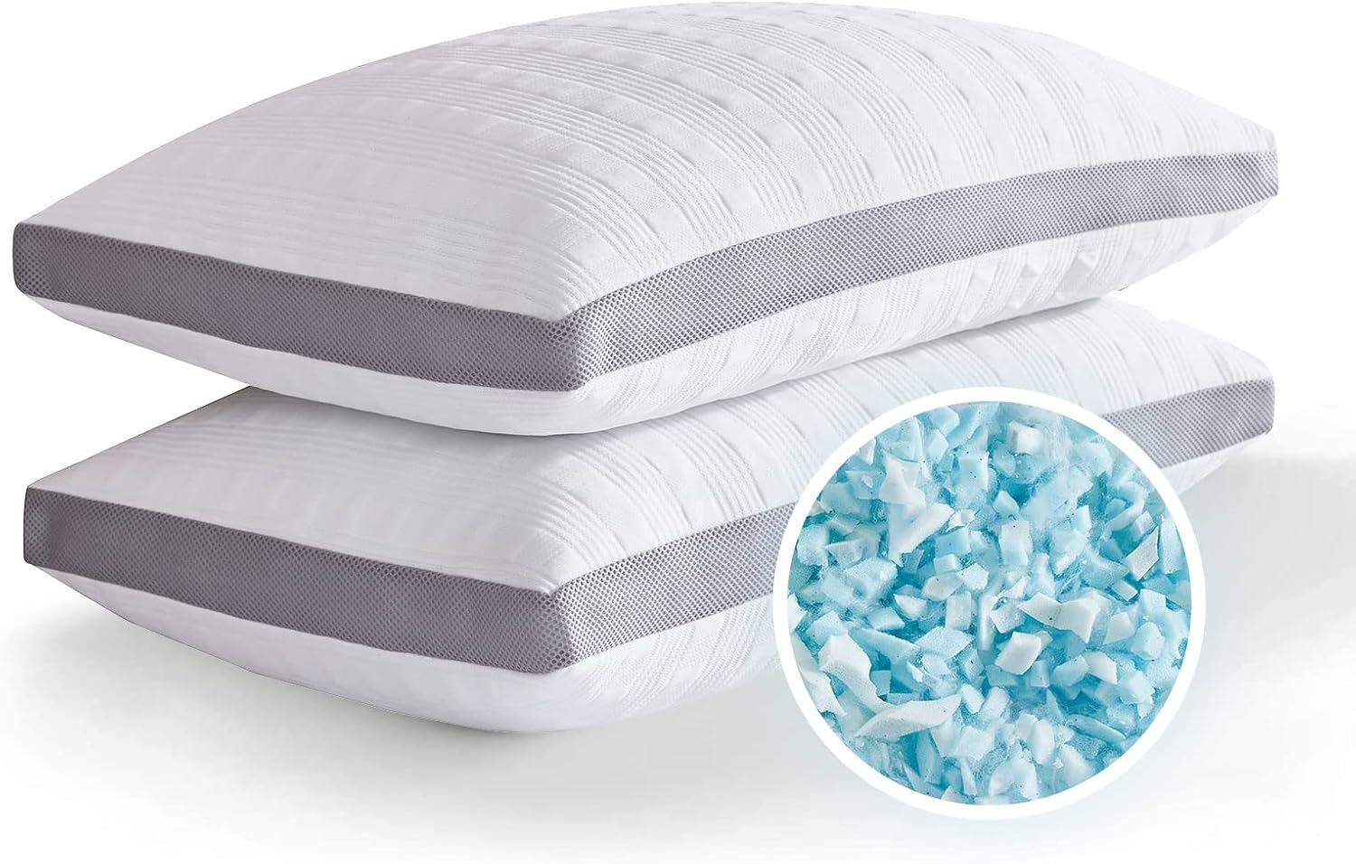 Meoflaw Cooling Pillows King Size Set of 2,Shredded Memory Foam Bed Pillows for...