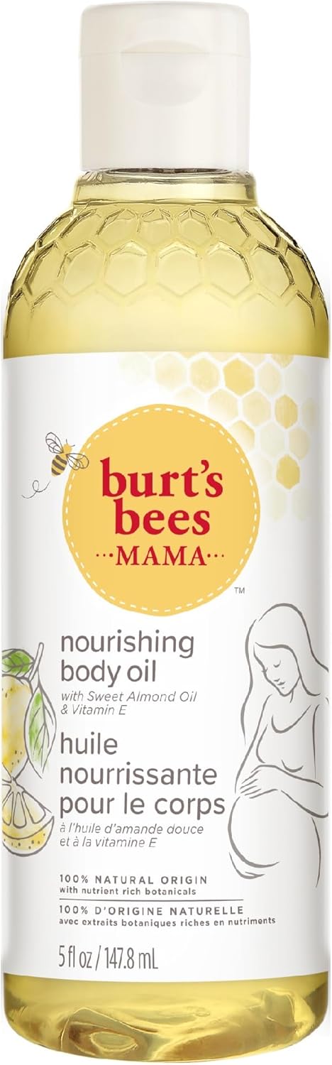 Burt's Bees Body Oil for Pregrancy Stretch Marks, with Vitamin E, Sweet Almond O...