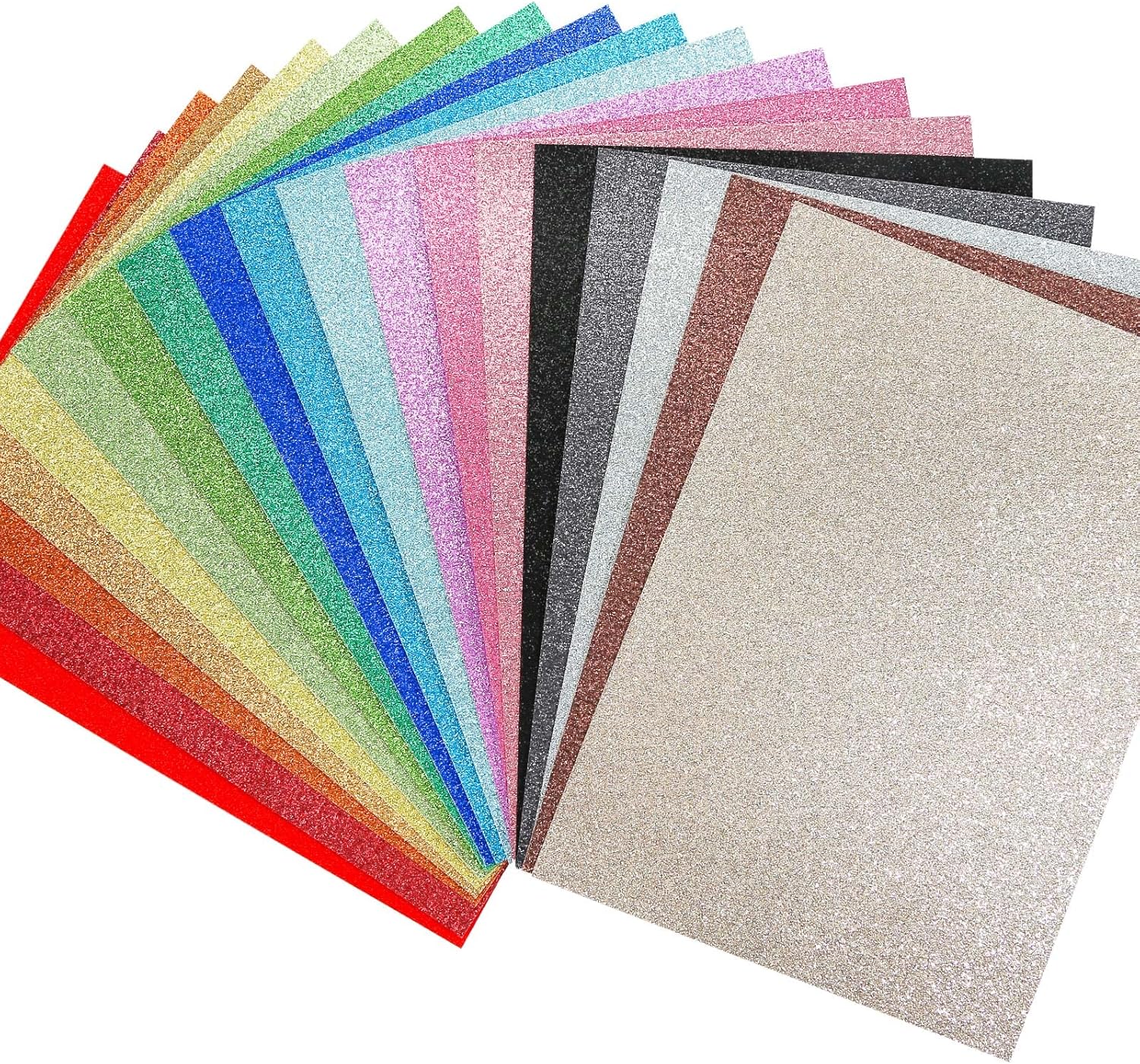 VGOODALL A4 Glitter Craft Paper, 10 Assorted Colors 20 Sheets Sparkle Cardstock...
