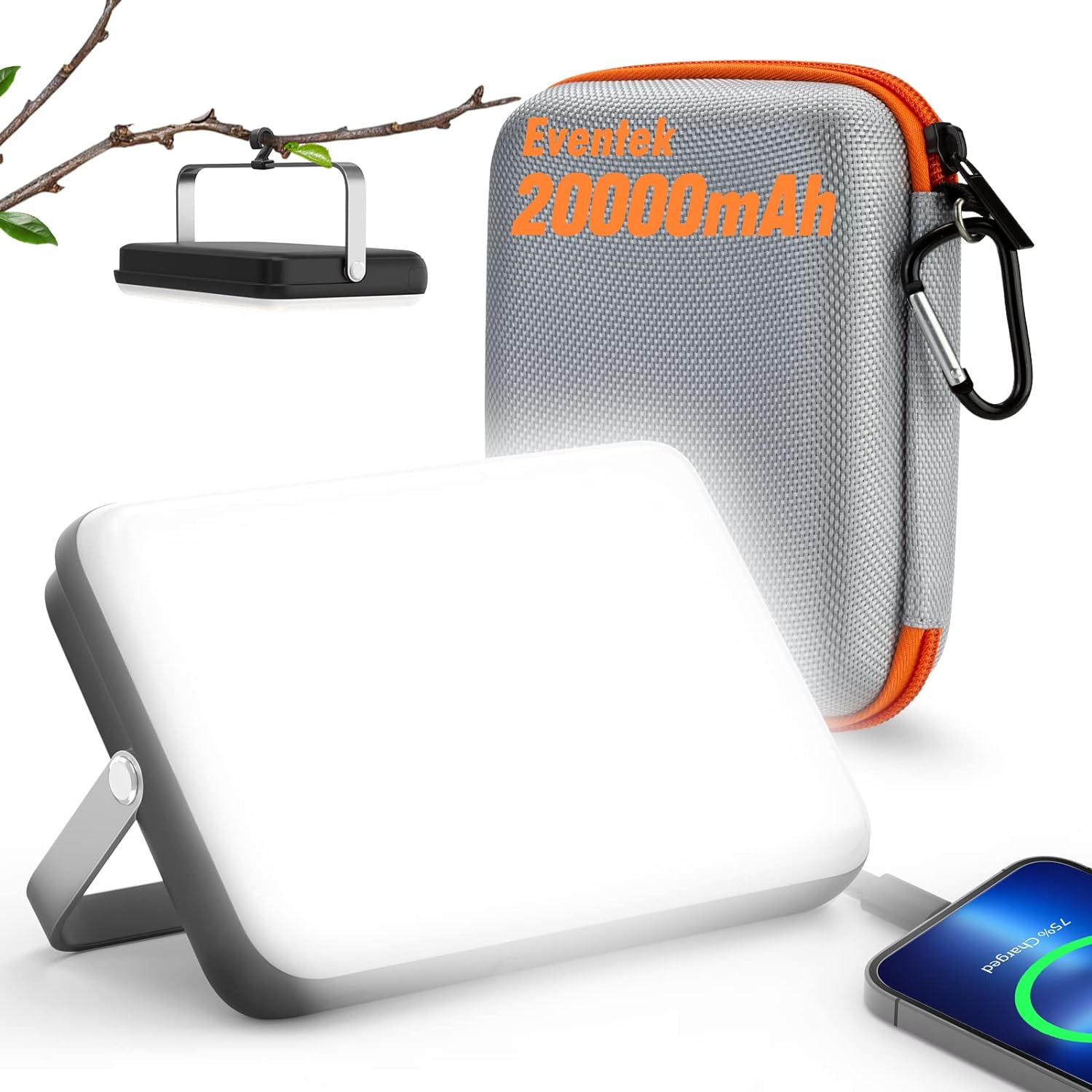 Eventek LED Camping Lantern Rechargeable, 4000LM Camping Lights with 4 Light Mod...