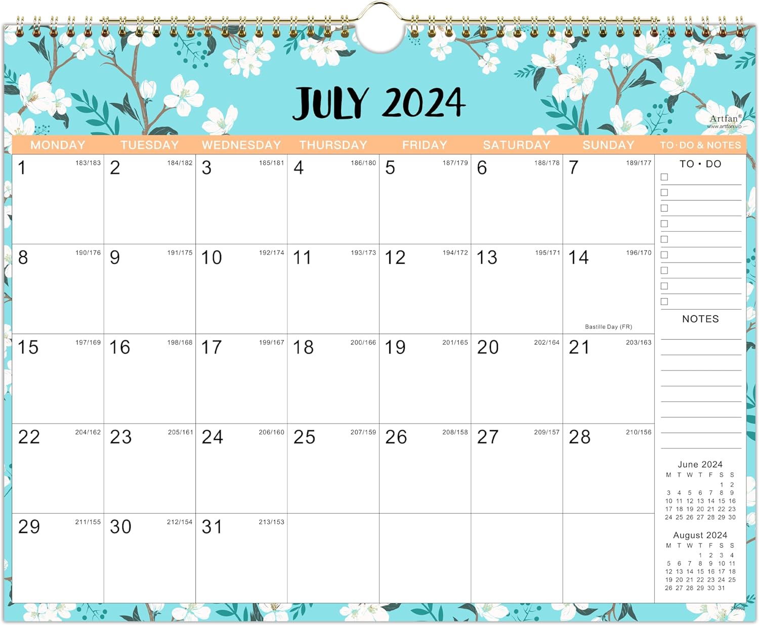 Calendar 2024-2025 - 18 Monthly Wall Calendar with Thick Paper, 2024-2025 Calend...