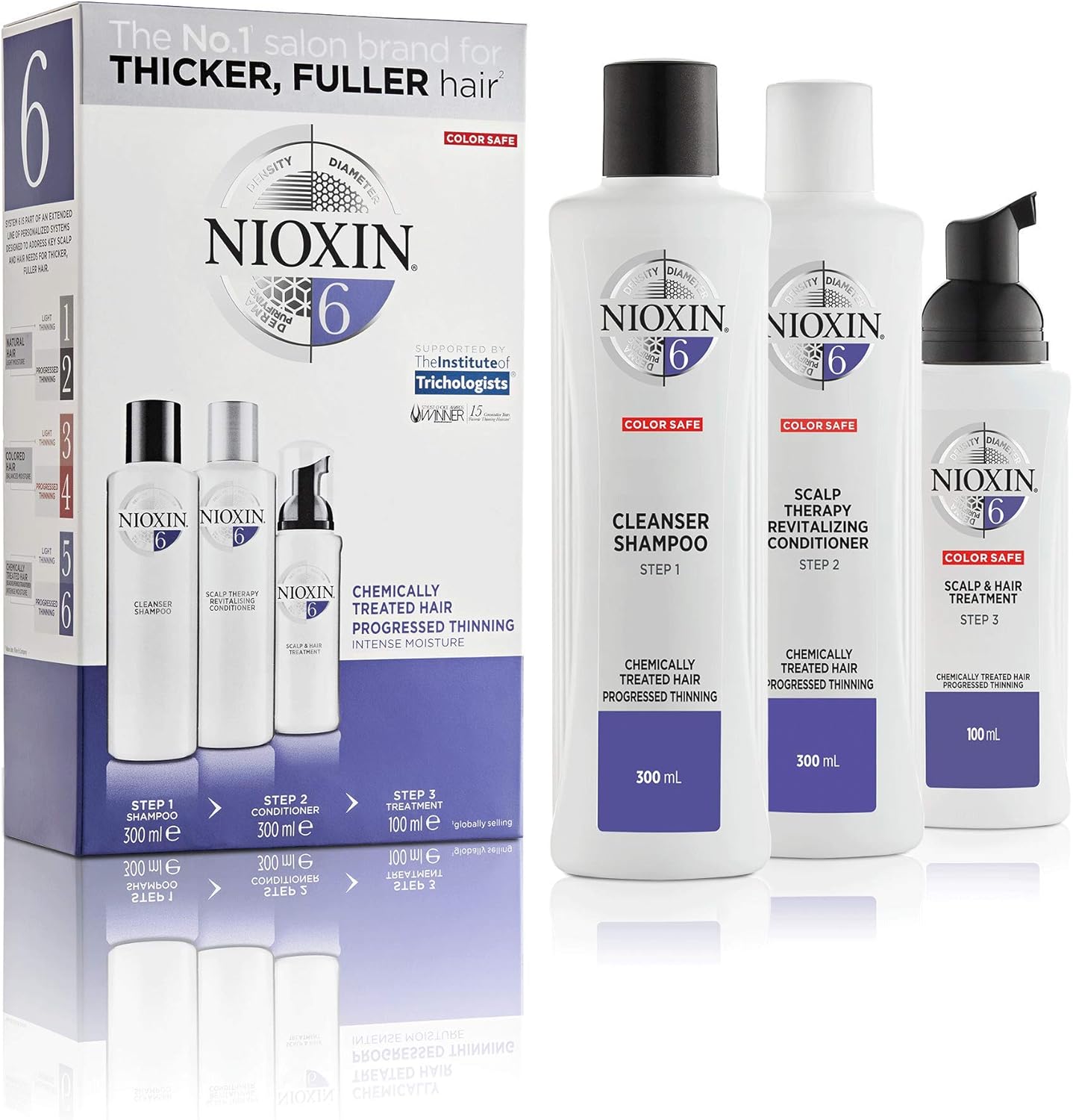 Nioxin 3-Part System | System 6 | Chemically Treated Hair with Progressed Thinni...