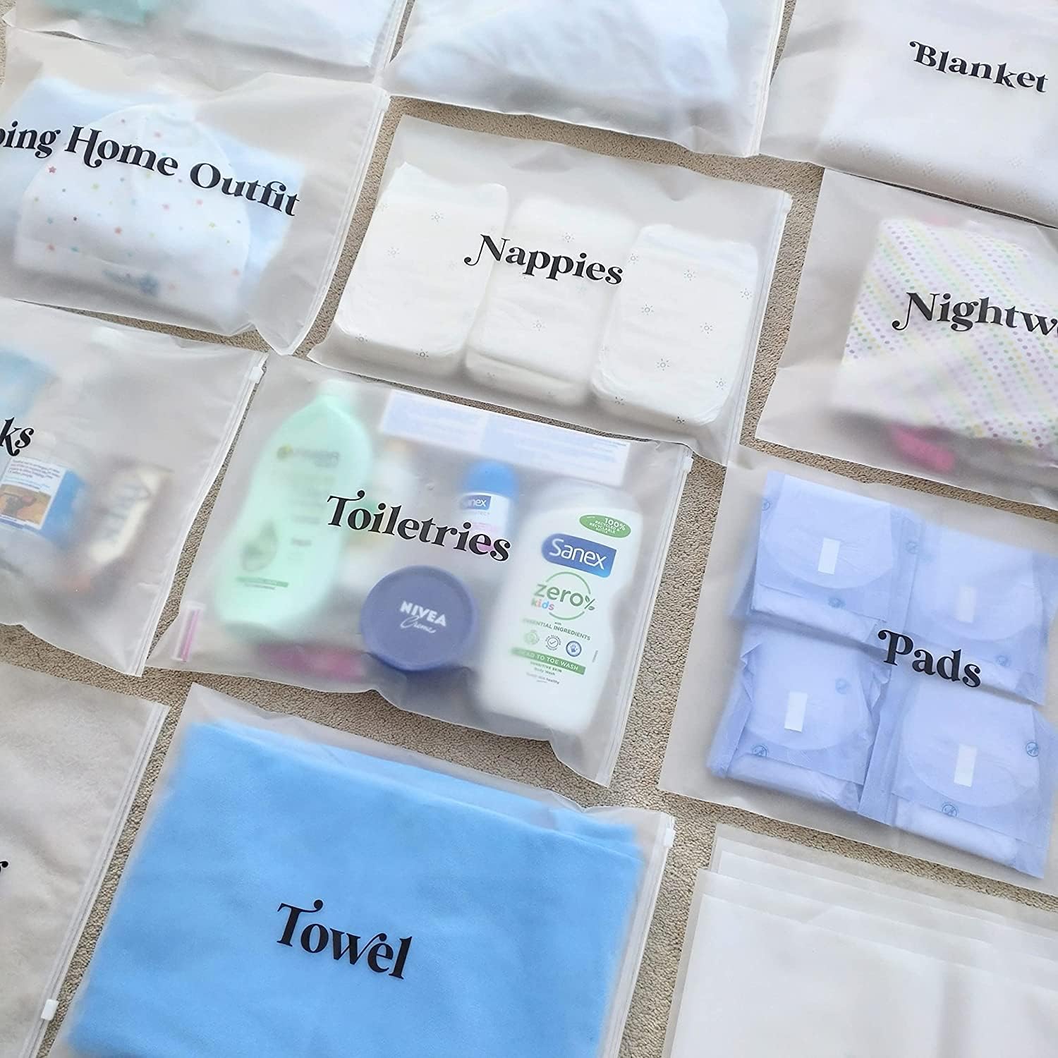 21x Baby Hospital Maternity Organiser Bags Essentials | Baby Shower | Mum to Be...