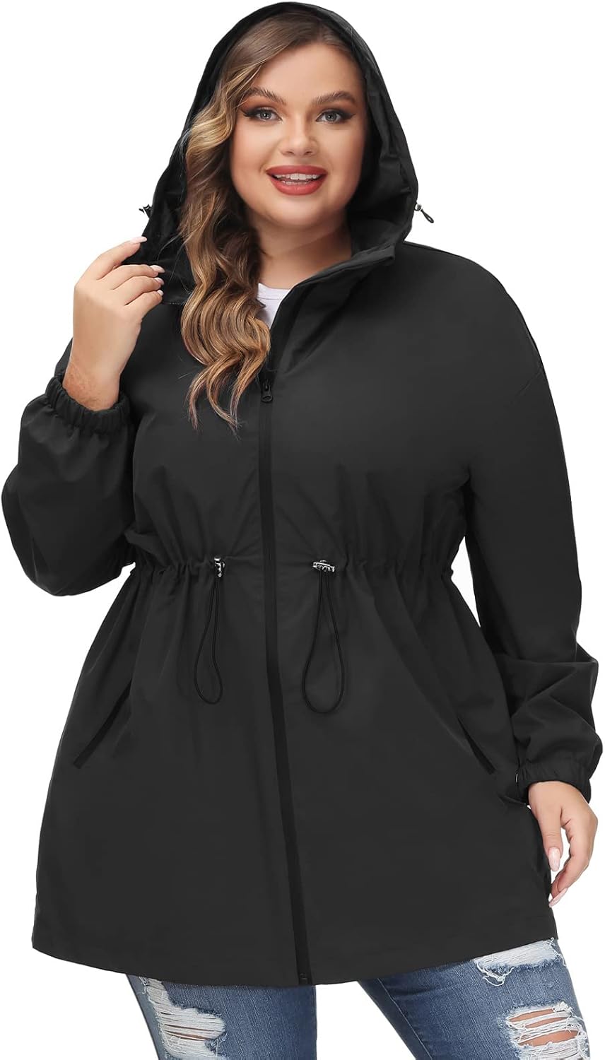 Hanna Nikole Women's Jacket, Special Plus Size Raincoat with Hood, Innovative Wa...