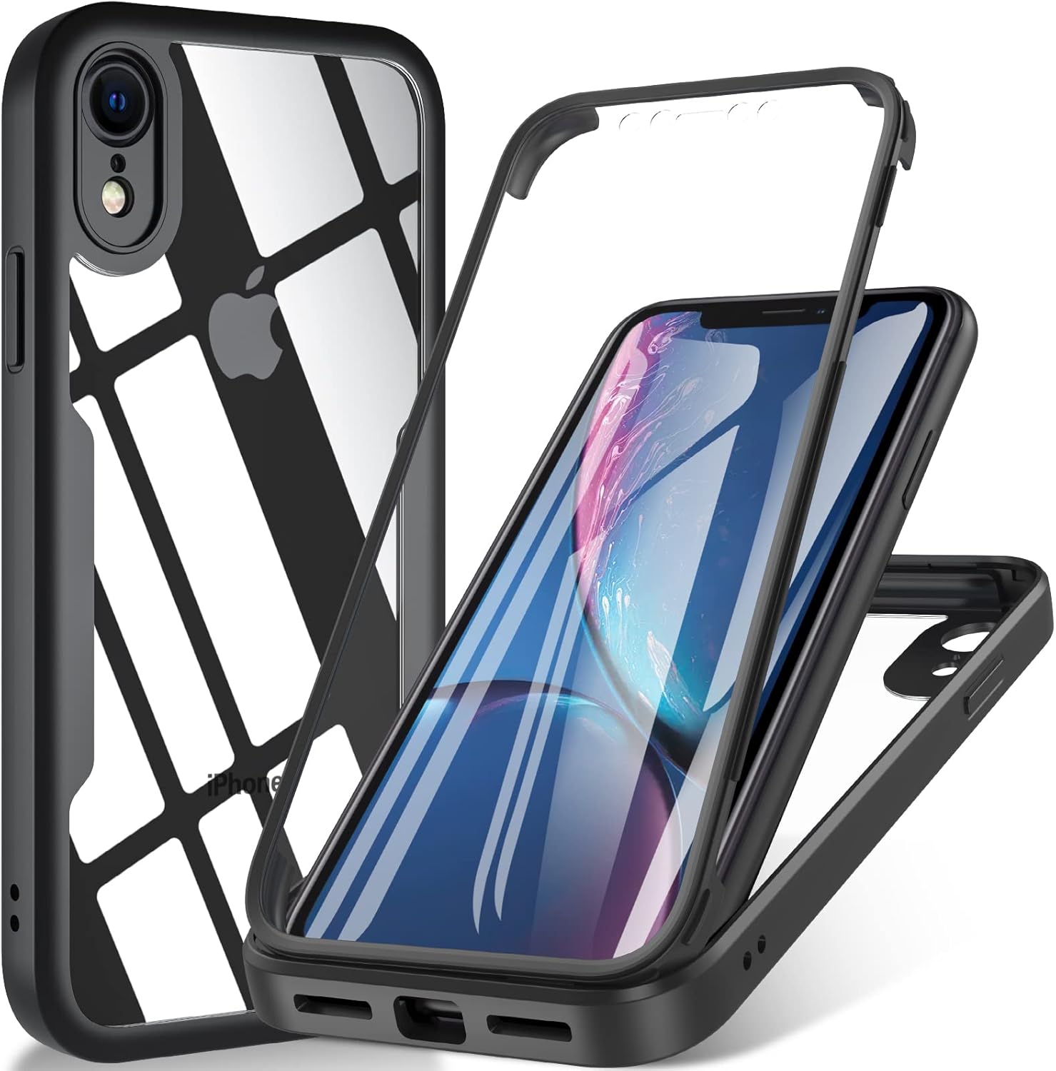 OWKEY Case for iPhone XR 6.1 inch, [Military Grade Drop] 360° Full Body Silikon...