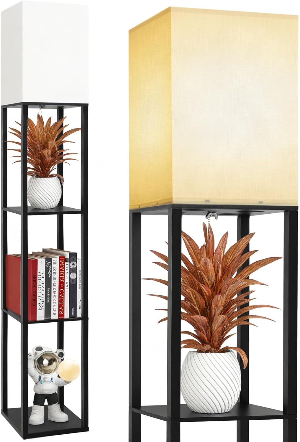 DEANIC Floor Lamp with Shelves, Modern Standard LED Lamps Living Room Bedroom Of...