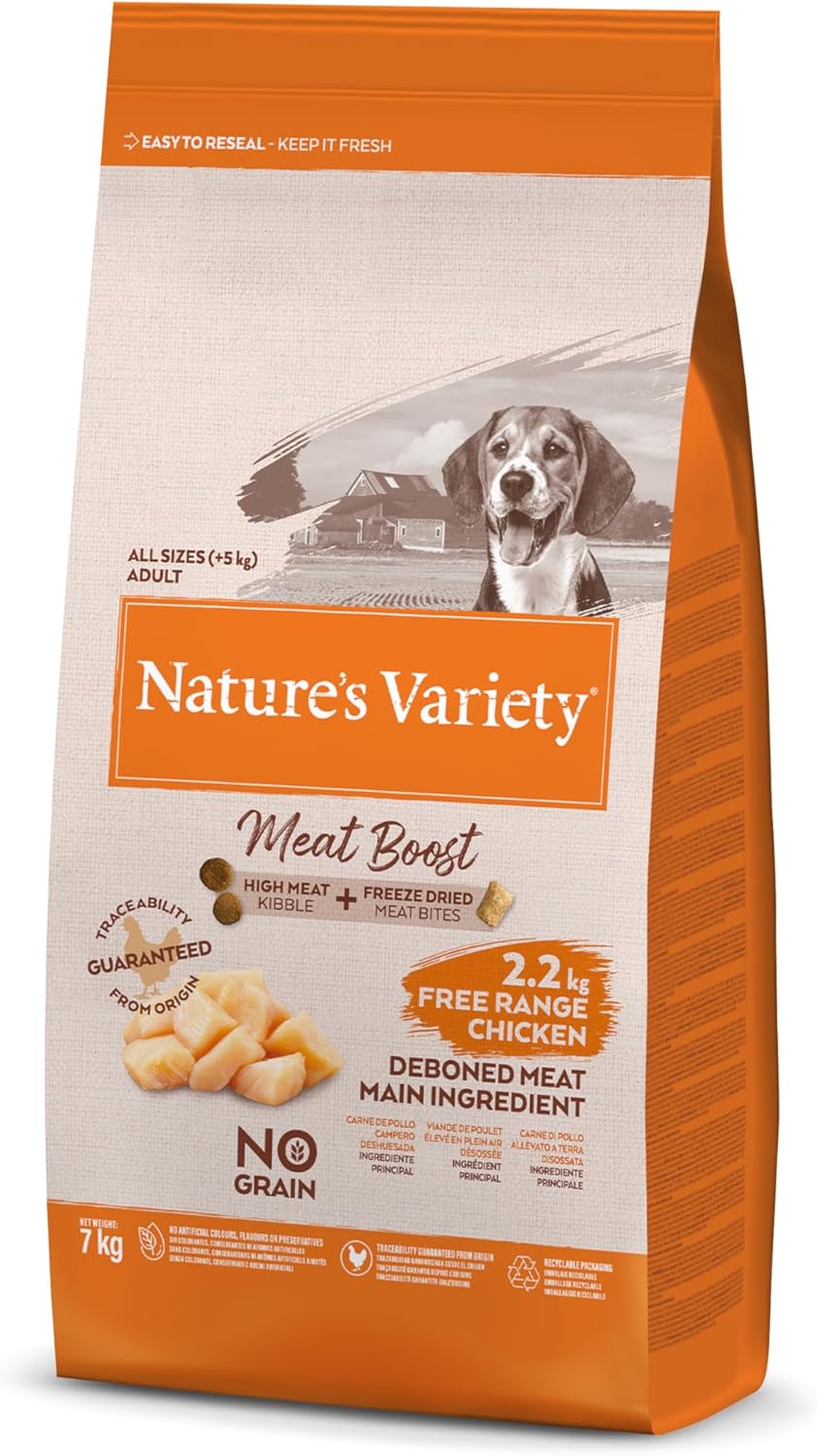 Nature's Variety Meat Boost Complete Dry Food Free Range Chicken for Adult Dogs...