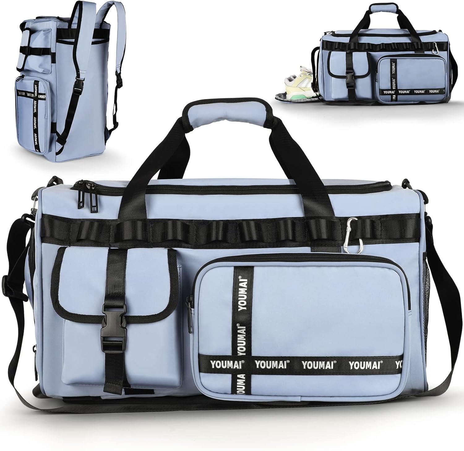 Gym Bag, Special 2 in 1 Travel Bag Backpack, Innovative Overnight Bag with 45L C...