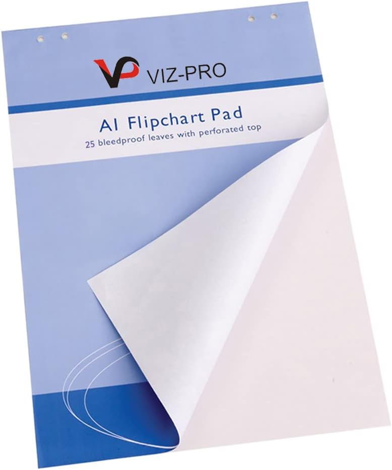 VIZ-PRO Standard Easel Pads/ A1 Flipchart Paper Pad, 841 x 594mm, 25-Sheets/Pad...