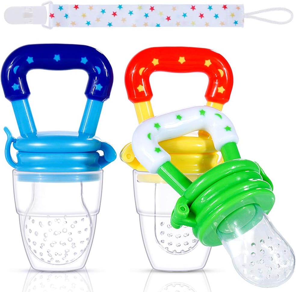 Faburo 4pcs Baby Food Fresh Fruit Feeder Pacifier Set: 3pcs Pacifier Feeder Teet...