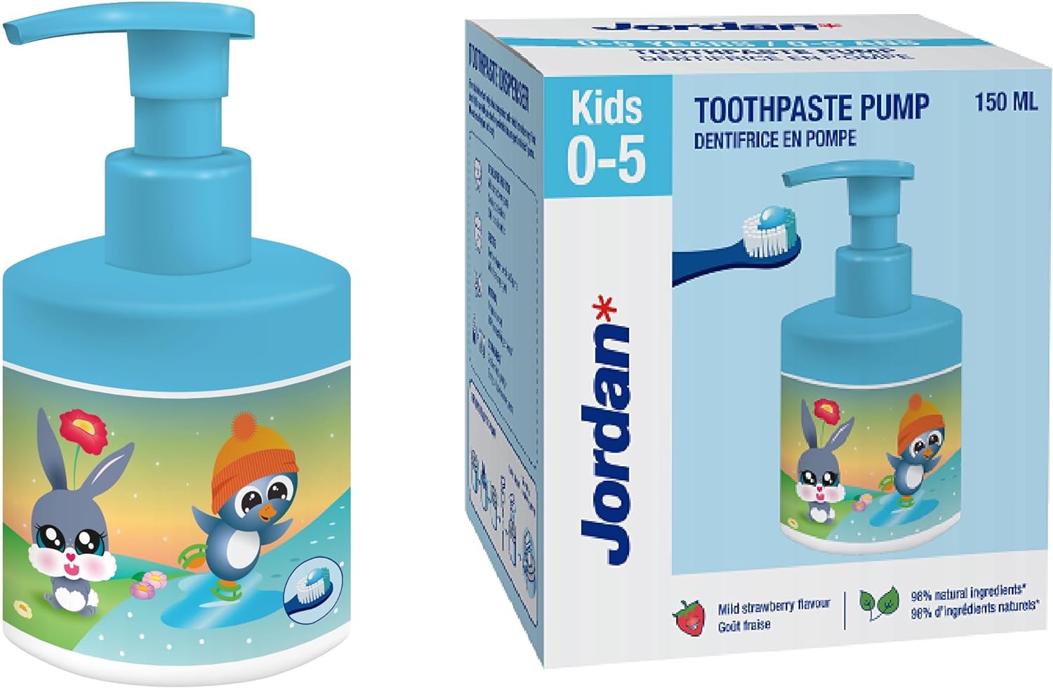Jordan ® | Kids Toothpaste Pump | Toothpaste on a Pump Dispenser Equivalent to 3...