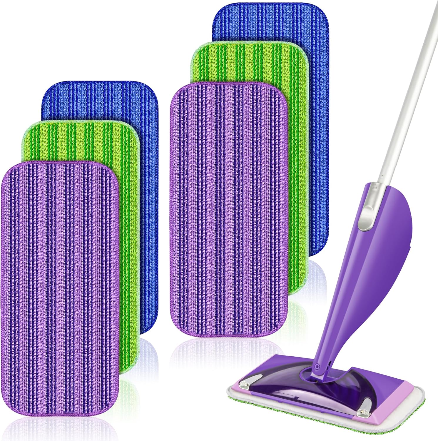 6 PCS Reusable Mop Pads Compatible with Flash Powermop, Power Mop Refills Power...