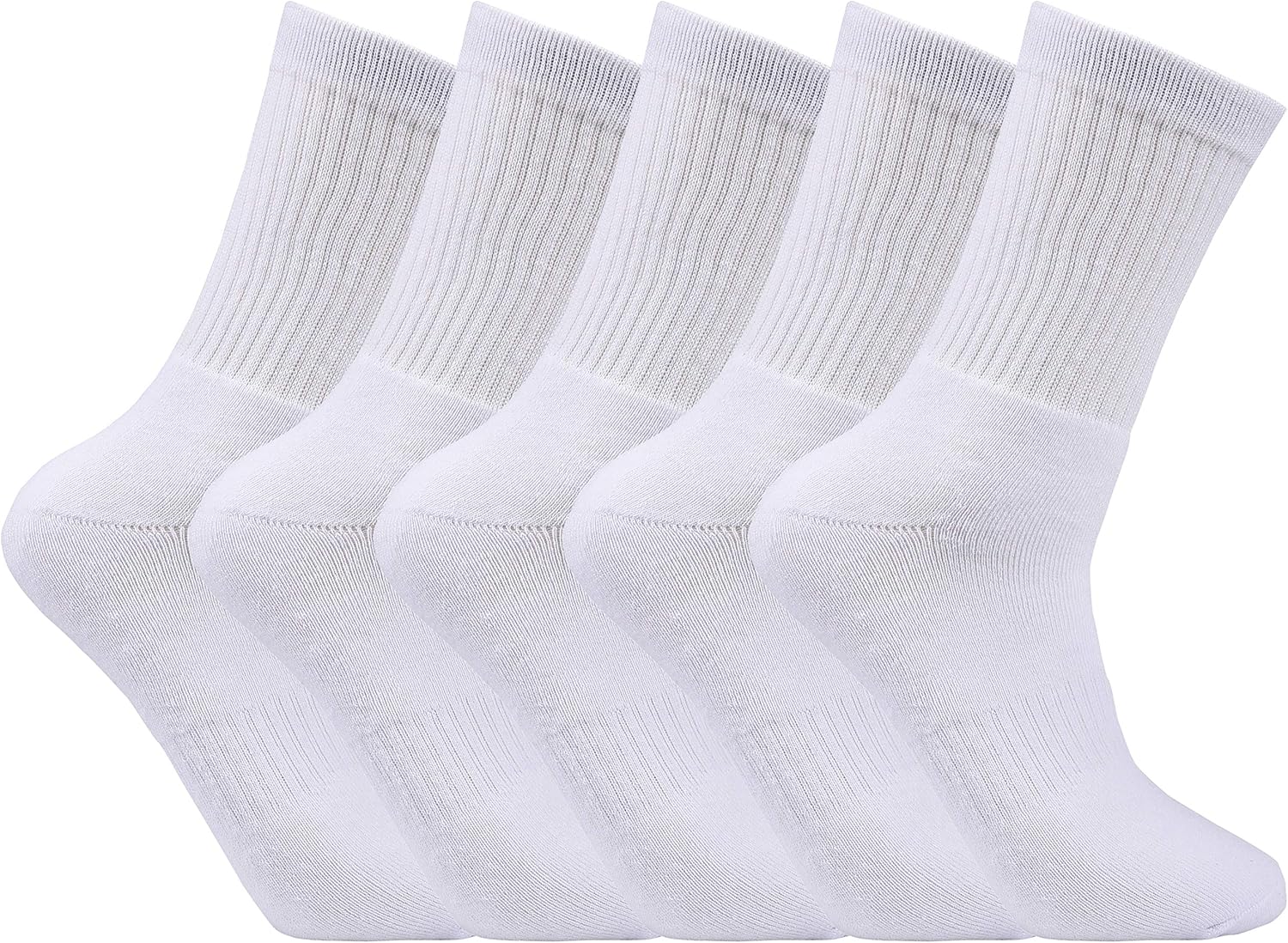 Laulax 5 Pairs Finest Combed Cotton Smooth Seamless Toe Boys School Socks (3-16...