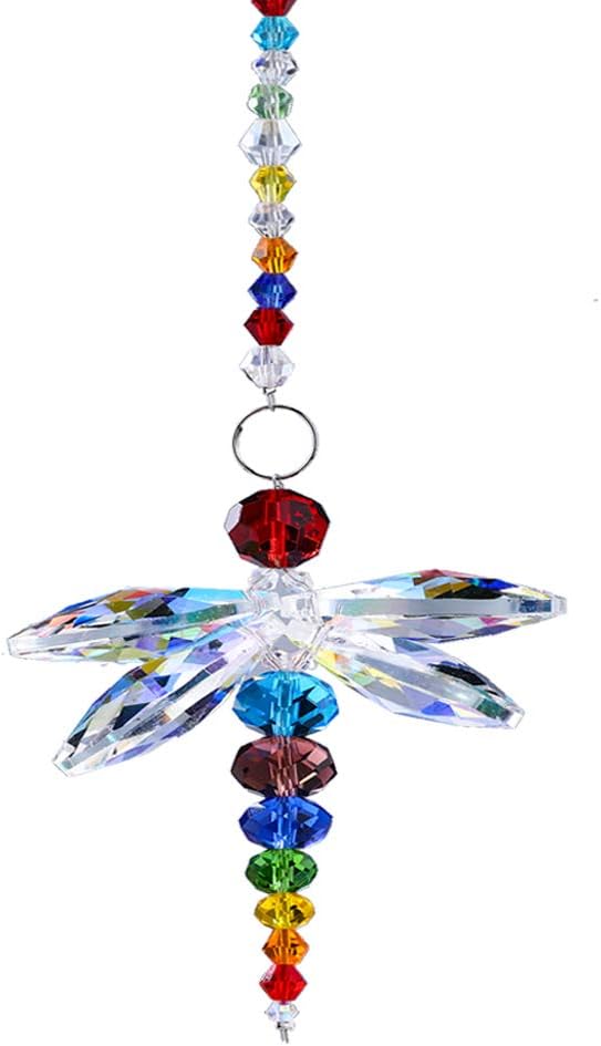 H&D HYALINE & DORA Crystal Dragonfly Rainbow Suncatcher Hanging Fengshui Chakra...