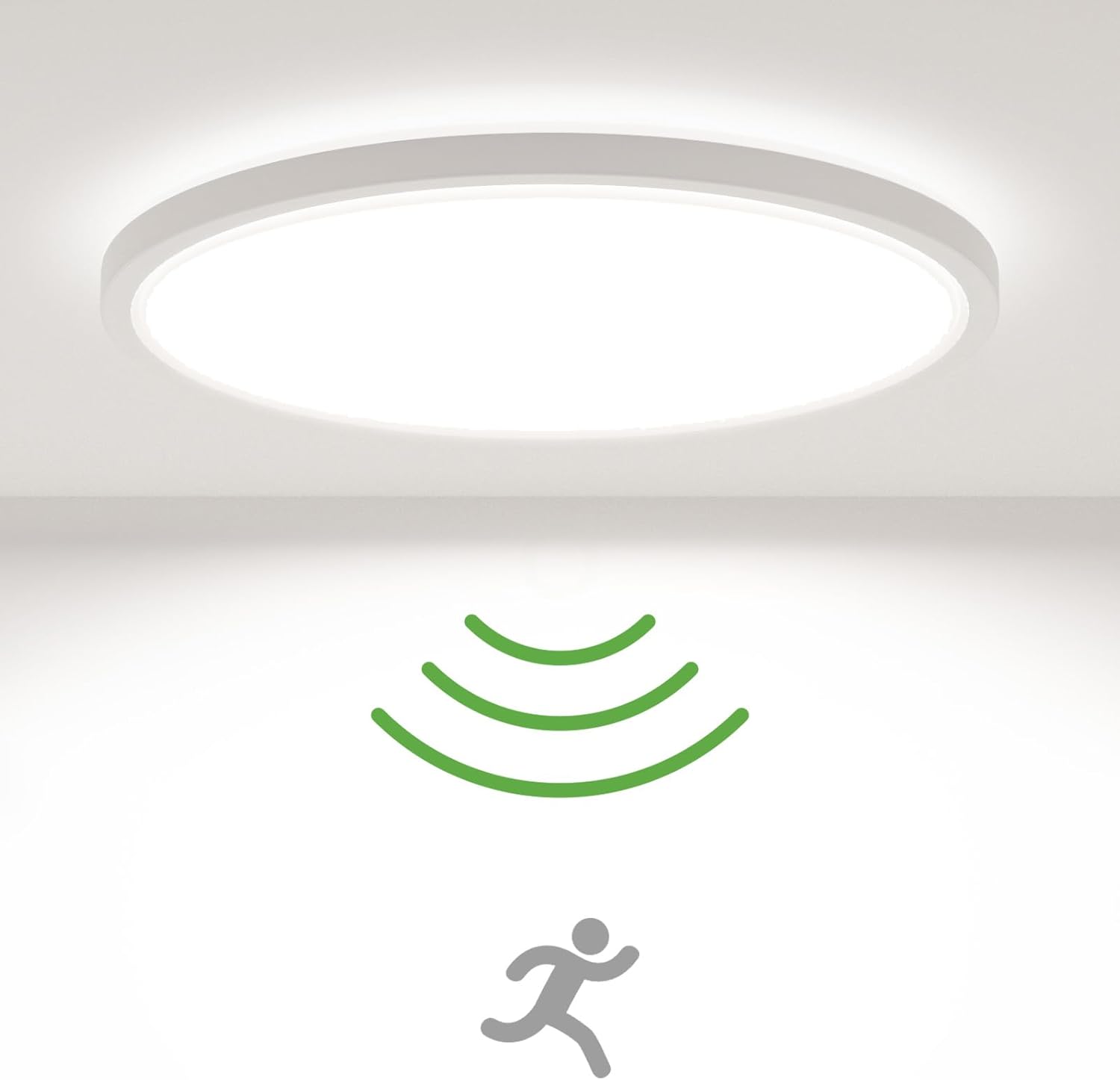 Zemty Motion Sensor Lights Indoor 18W 1800LM 5000K, Ø 9Inch/23cm LED Ceiling Lig...