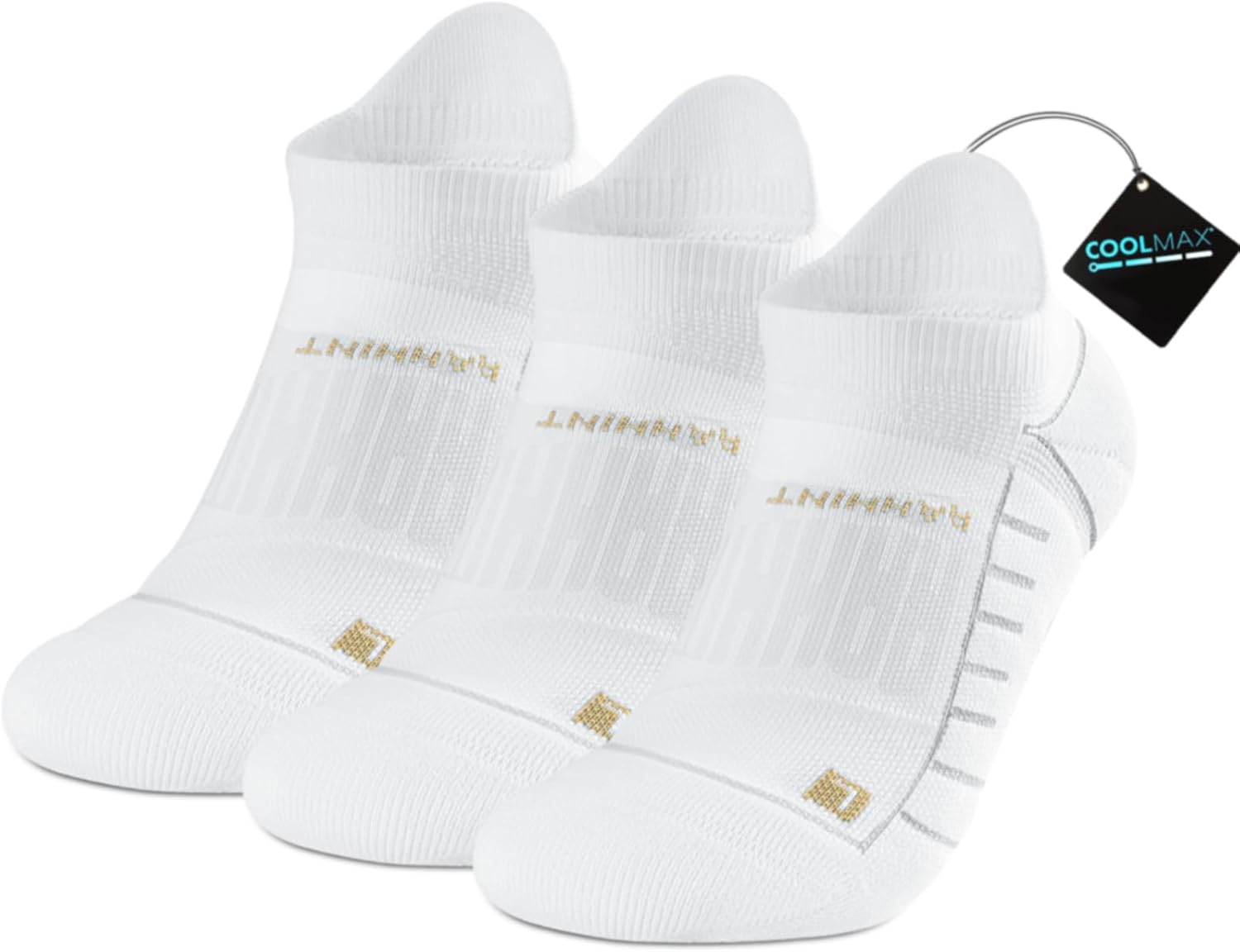 Coolmax Compression Running Socks Cushioned Trainer Socks No Show Anti-Blister A...