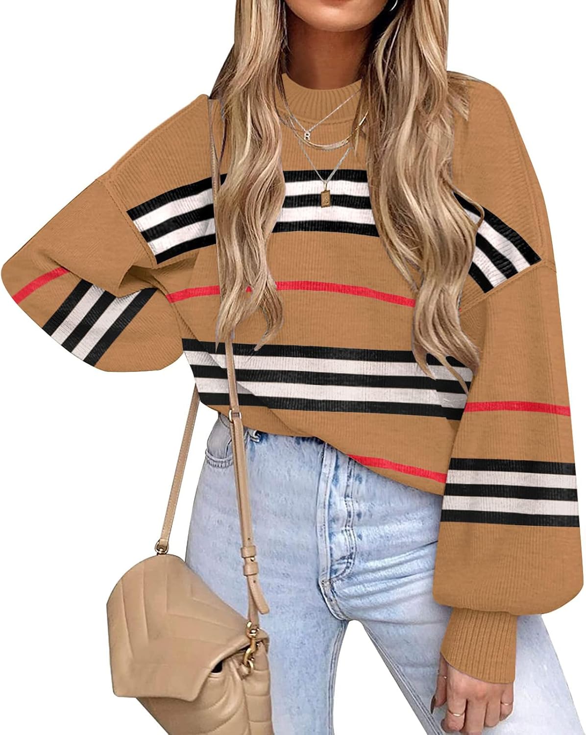 ETCYY Womens Sweaters, Special Knit Tops for Fall 2024, Innovative Batwing Long...