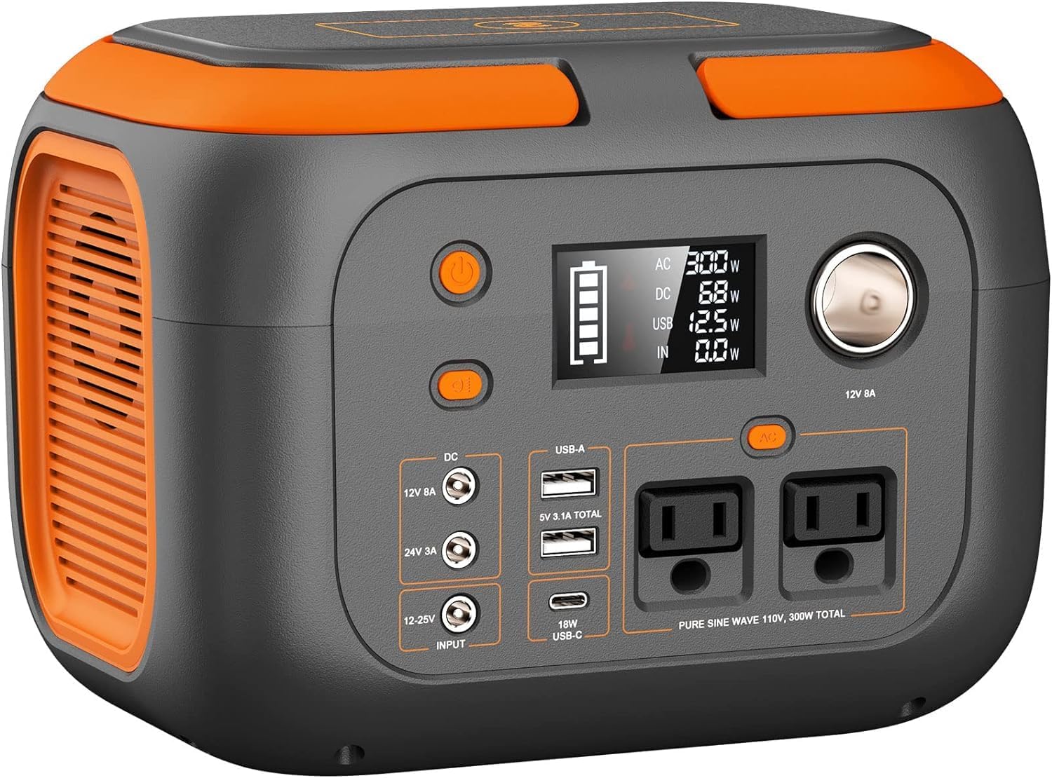 SinKeu 300W Portable Power Station, 260Wh/70000mAh Outdoor Solar Generator, Mobi...