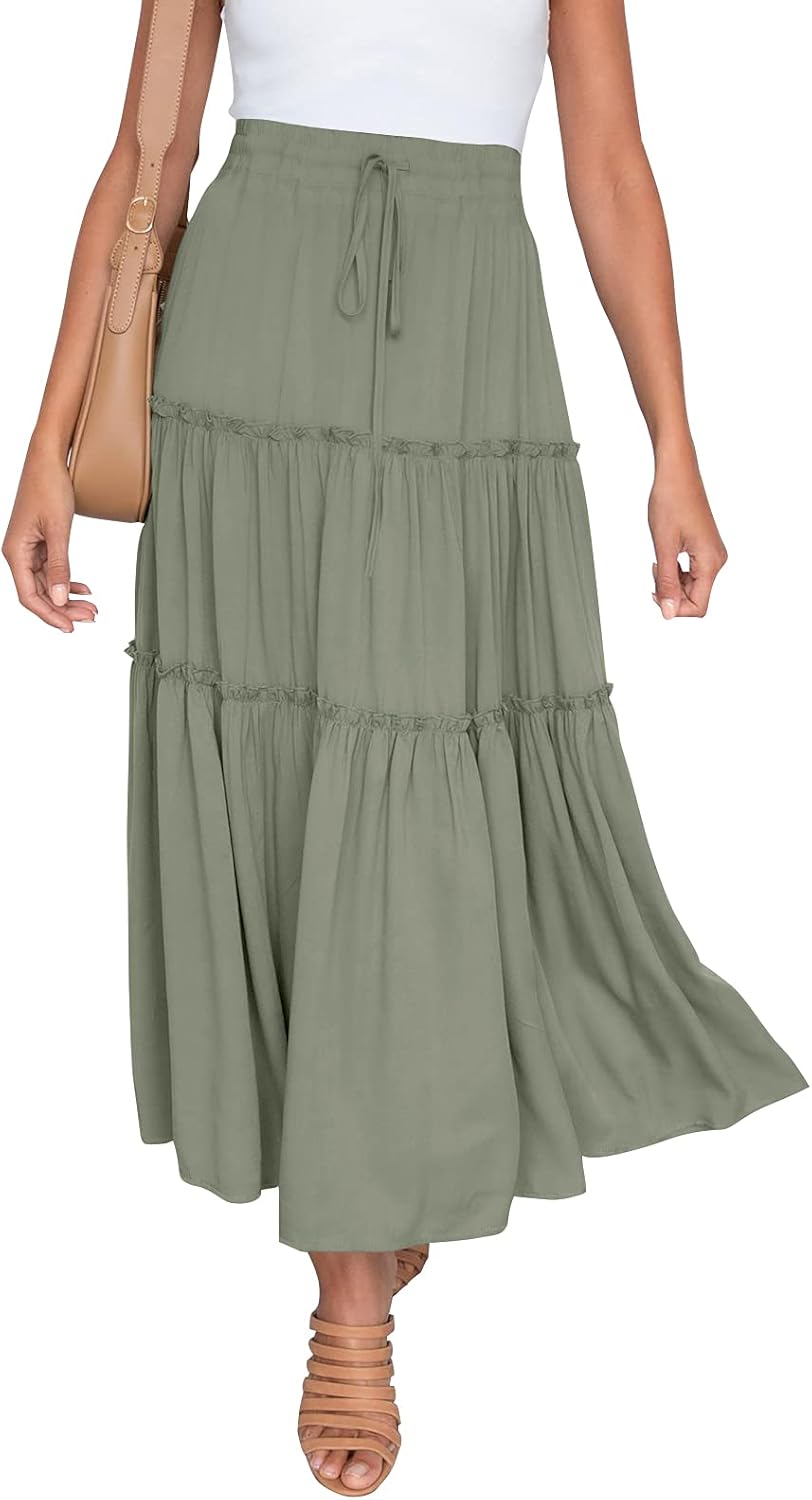 HAEOF Women's Maxi Skirt, Special Boho Elastic High Waist A Line Skirt, Innovati...
