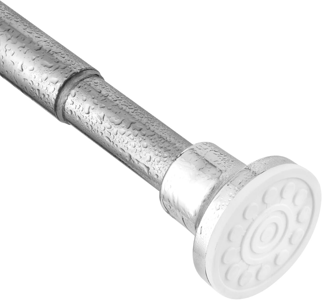Shower Curtain Pole Silver， Adjustable Telescopic Shower Curtain Rod 72-255cm，...