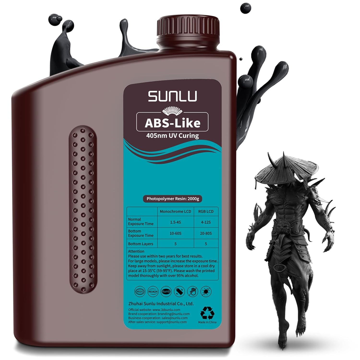 SUNLU 2000G ABS-Like Resin, Special 3D Printer Resin for Rapid Printing, Afforda...