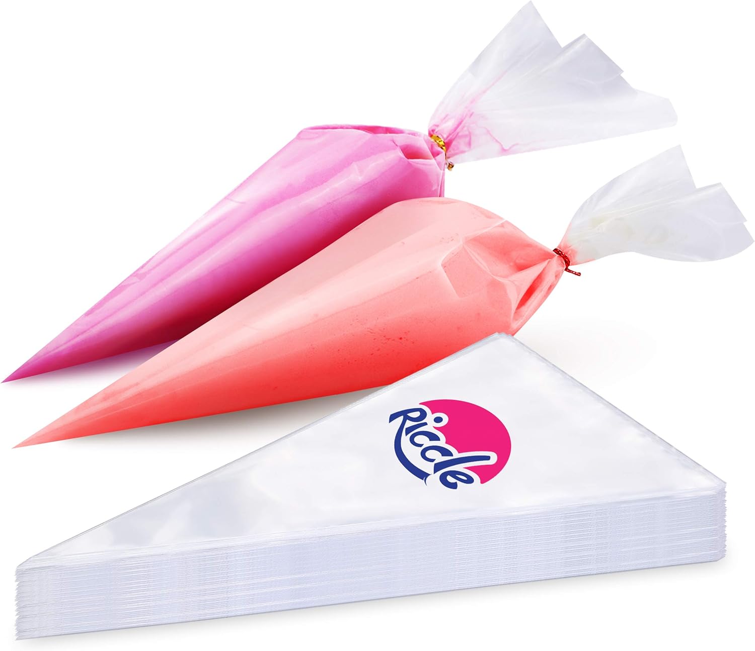 Riccle Disposable Piping Bags 12 Inch - 100 Anti Burst Pastry Bags - Icing Pipin...