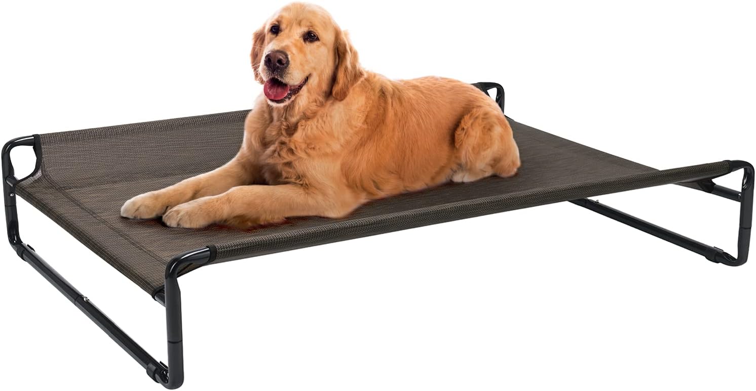 Veehoo Original Cooling Elevated Dog Bed, Outdoor Raised Dog Cots Bed for Large...