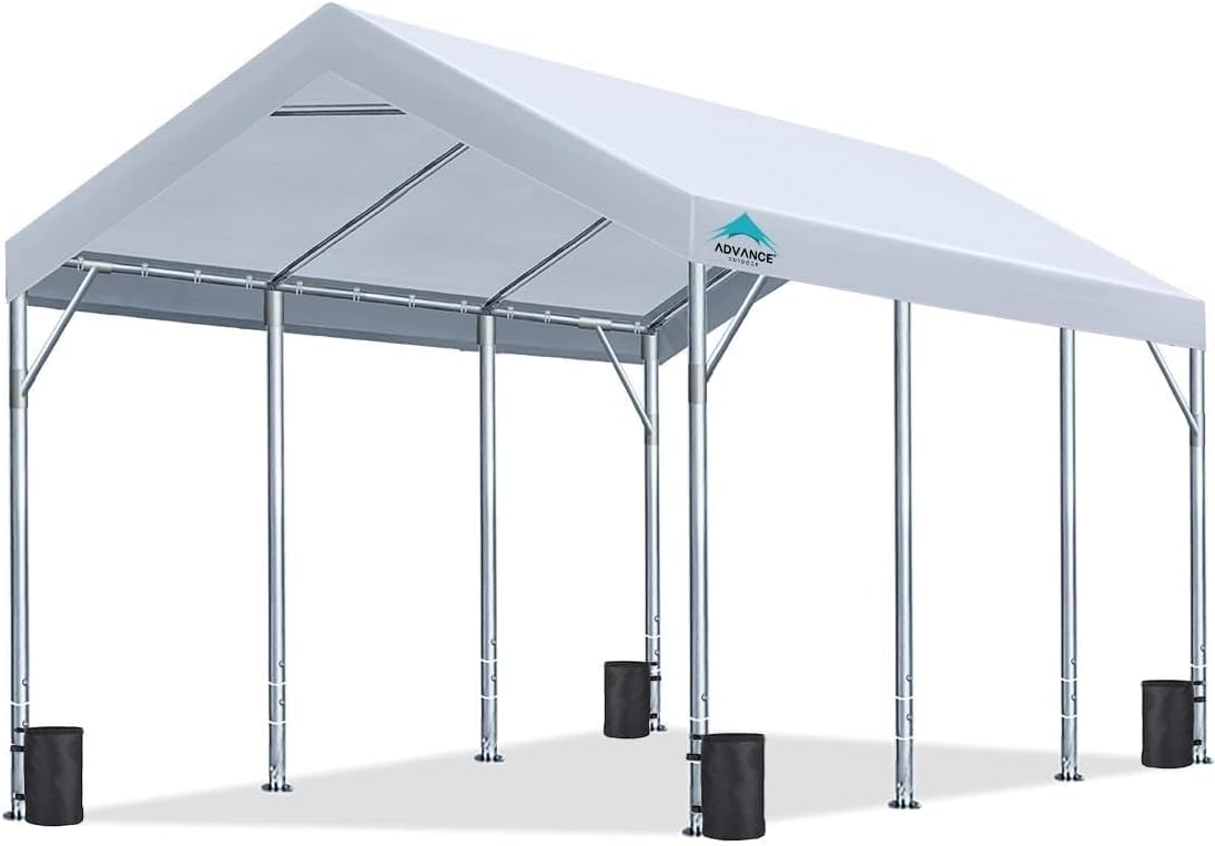 ADVANCE OUTDOOR 12x20 ft Heavy Duty Carport Car Canopy Garage Boat Shelter Party...