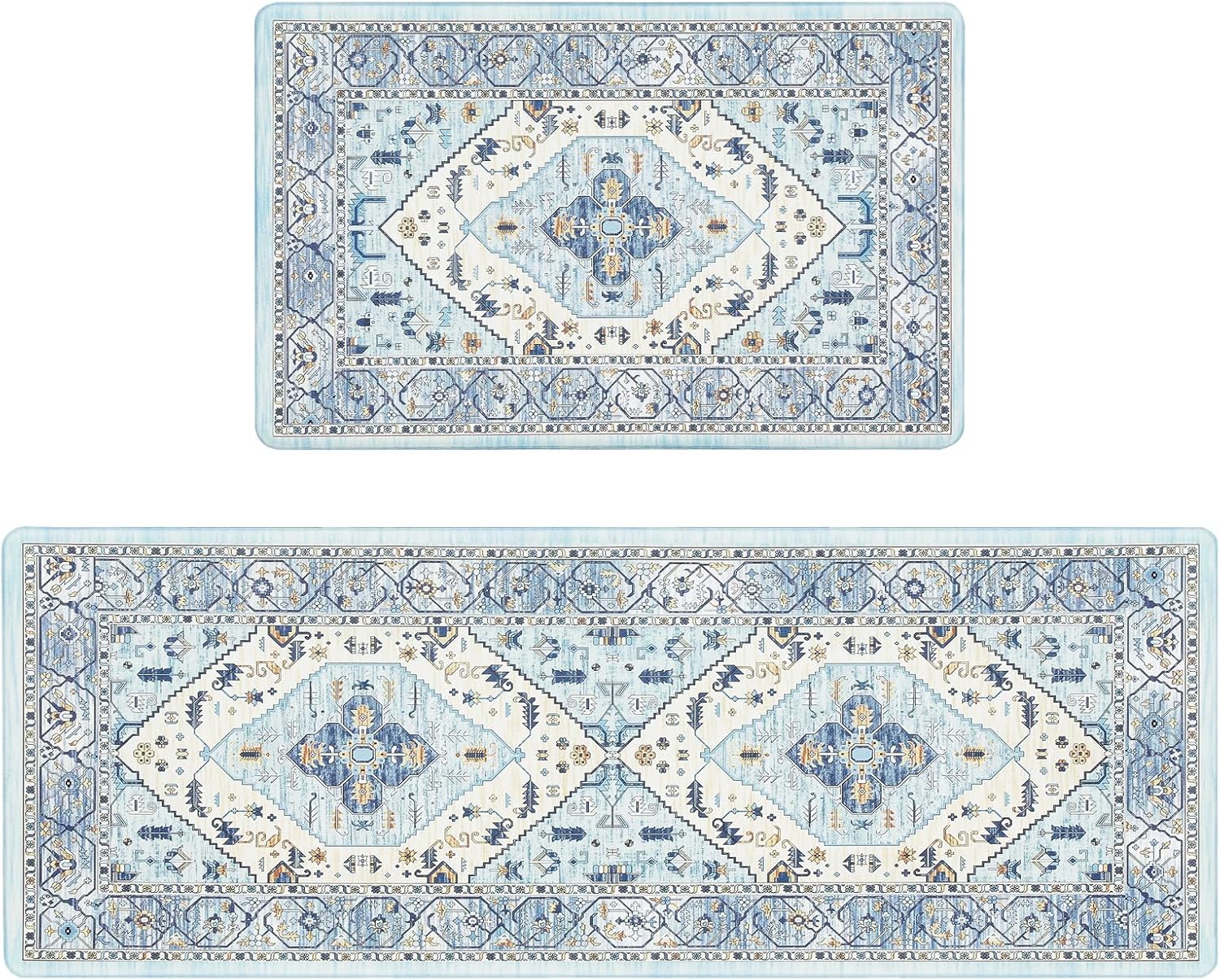 Pauwer Anti Fatigue Kitchen Mats for Floor 2 Piece Set, Cushioned Memory Foam Ki...