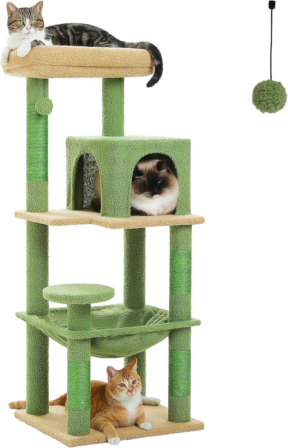 PAWZ Road Cactus Cat Tree Medium Cat Tower, Activity Center stable and sturdy, C...