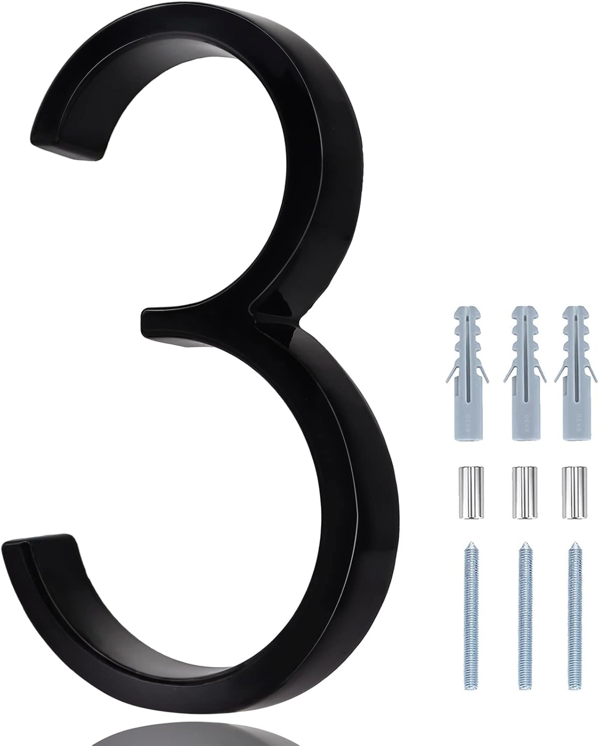 6 in Large House Numbers, Metal Modern House Numbers, Black House Numbers for Ou...