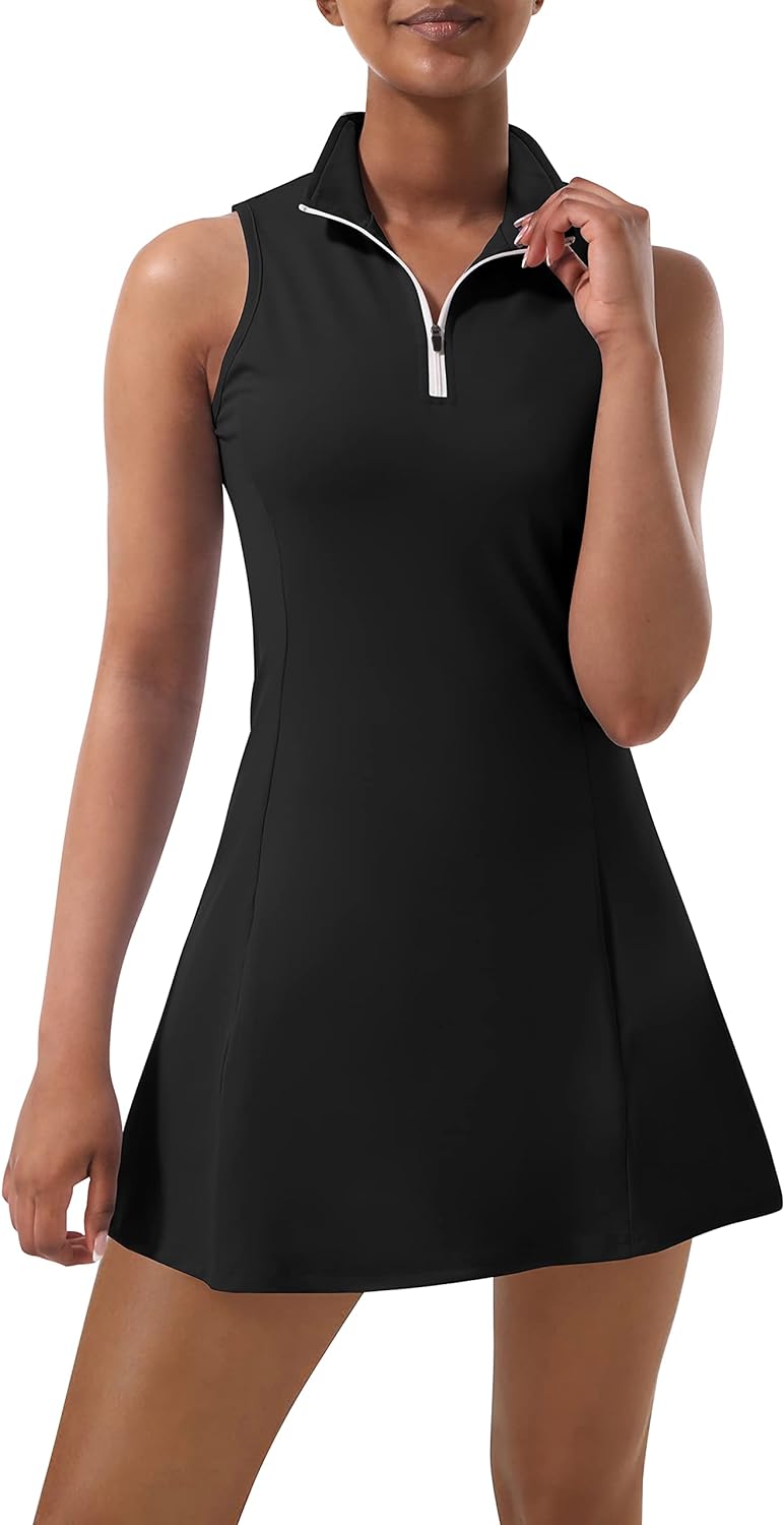 Women's Tennis Dress, Special Tennis Golf Dress with Built-In Shorts and Pockets...