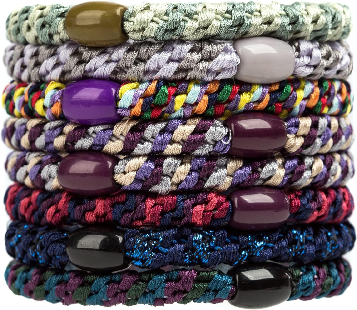 AXEN 8PCS Elastic Hair Tie for Women Girls, Cotton Bands Soft Woven Ponytail Hol...