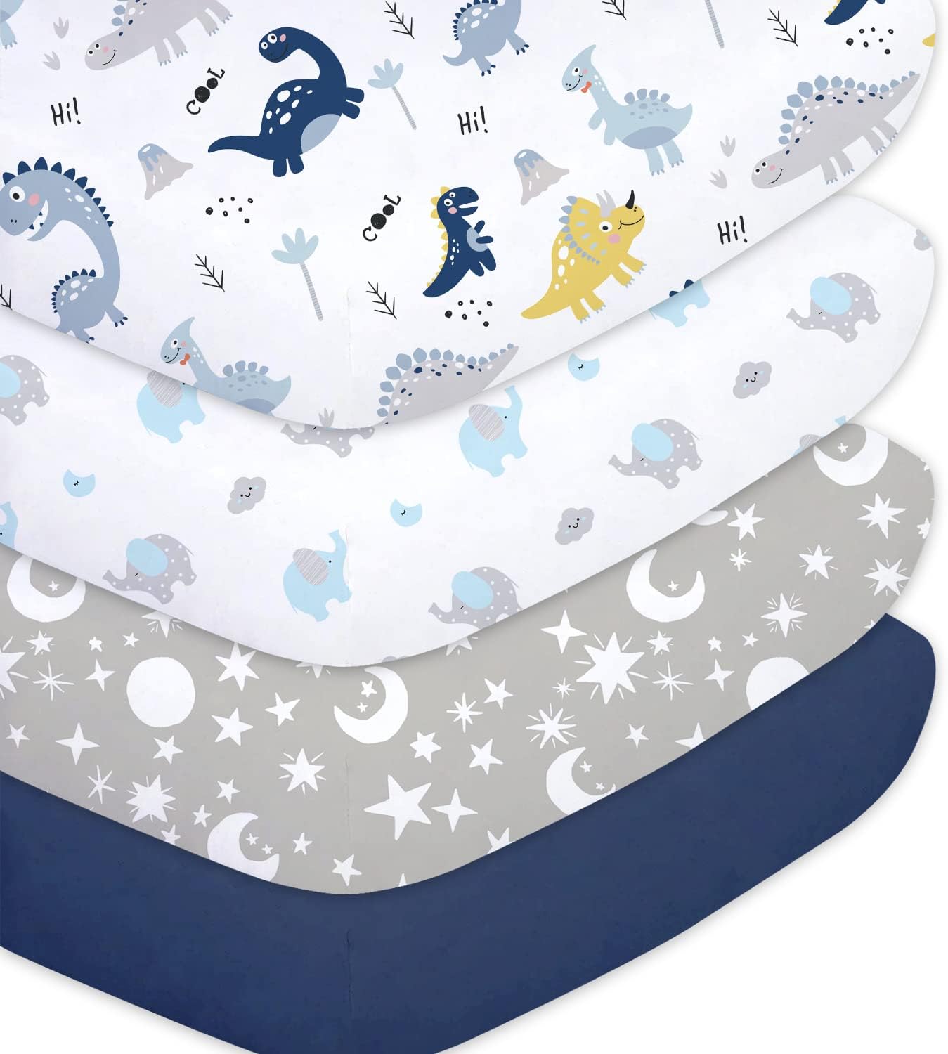 Crib Sheets for Baby Boys, Special 4 Pack Extra Soft Microfiber Crib Sheet Set,...