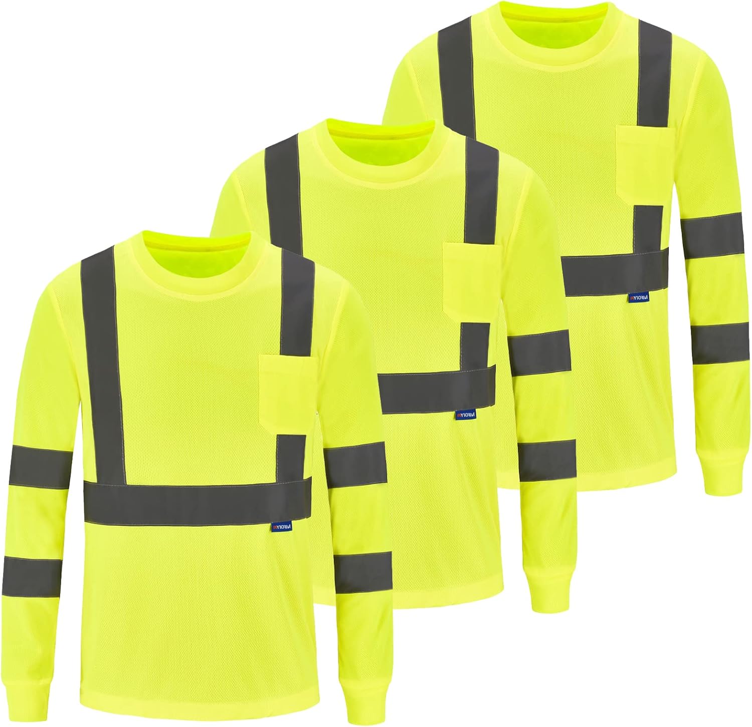 A-SAFETY Safety Shirt, Special High Visibility Work T Shirt Long Short Sleeve, I...
