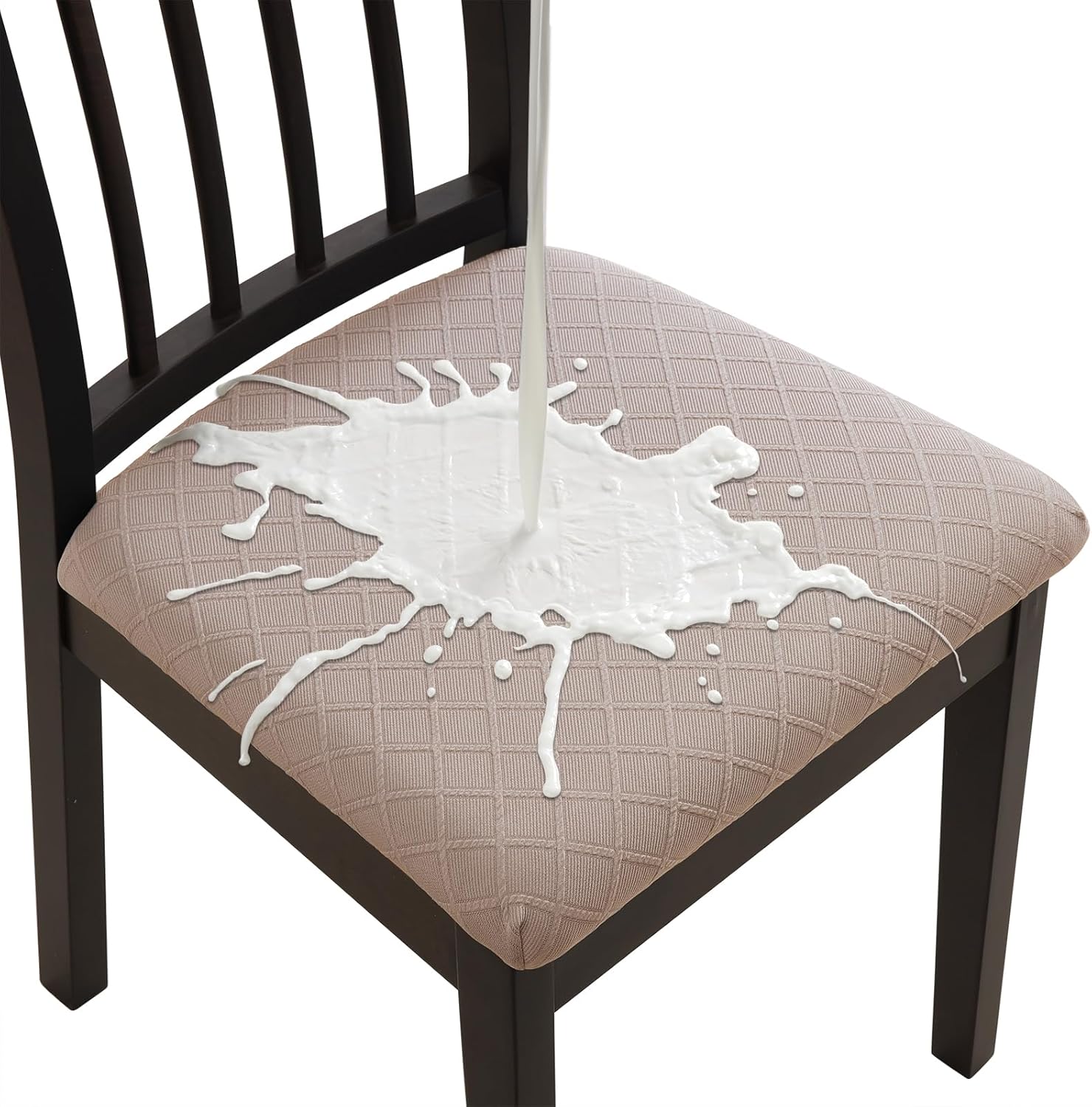 Waterproof Dining Chair Covers Set of 4, Stretch Jacquard Chair Seat Covers Wash...
