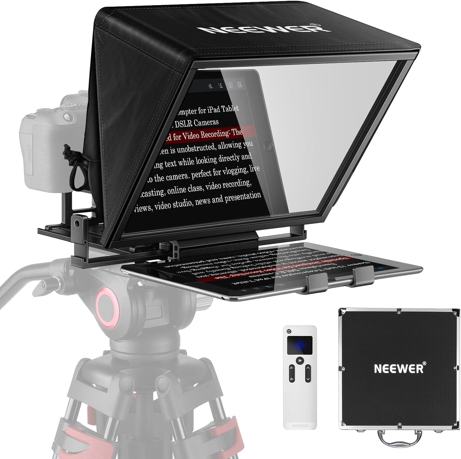 NEEWER Teleprompter X14 with RT-110 Remote & APP Control (Bluetooth Connection v...