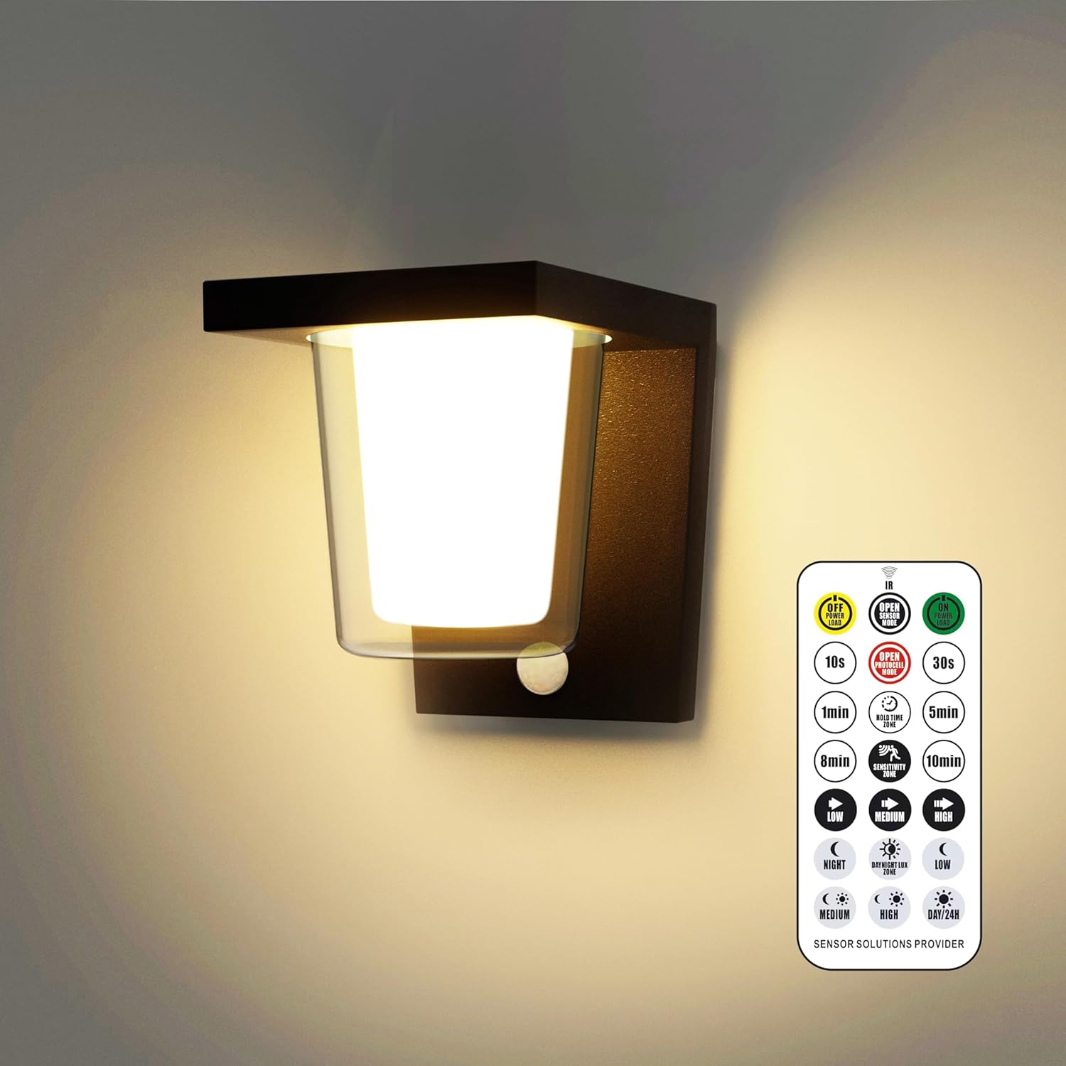 FLORNIA Outdoor LED Wall Light with Motion Senor, Dusk to Dawn Outdoor Lighting,...
