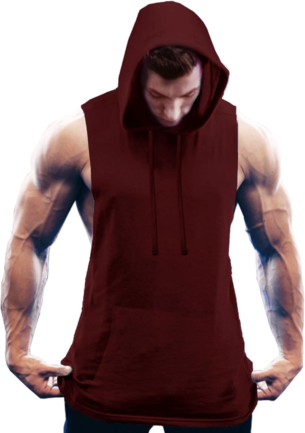 COOFANDY Men's Workout Hooded Tank Tops, Special Muscle Cut Off T Shirt for Body...