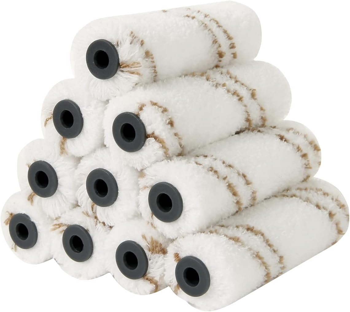 Mister Rui Paint Roller Set, Small Paint Roller Sleeves 4 inch, Microfiber Paint...