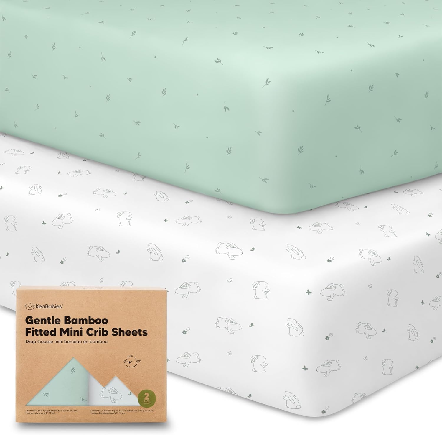 Pack and Play Sheets, Special Mini Crib Sheets in a 2-Pack, High-Quality Organic...
