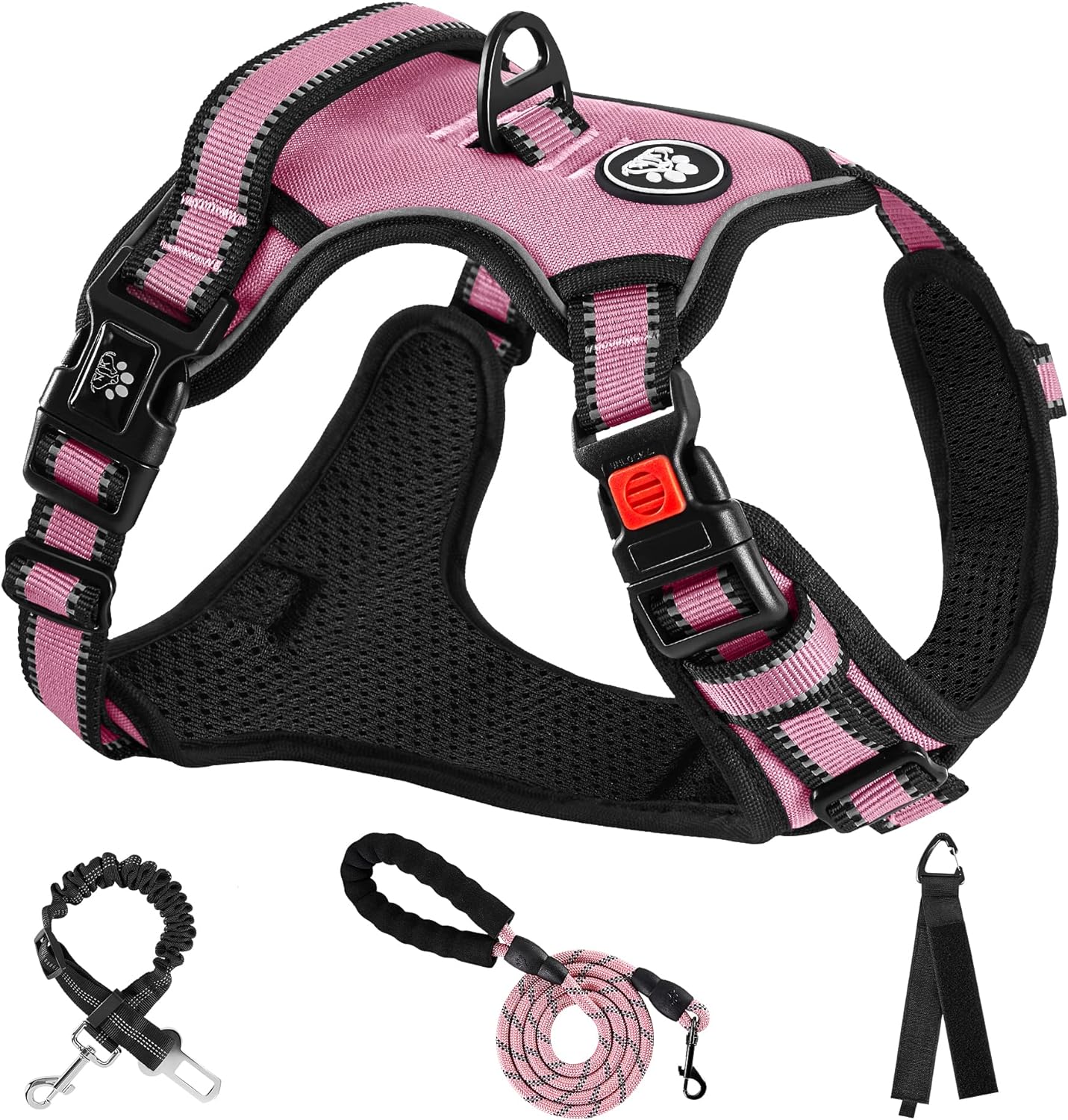 NESTROAD No Pull Dog Harness,Adjustable Oxford Dog Vest Harness with Leash,Refle...