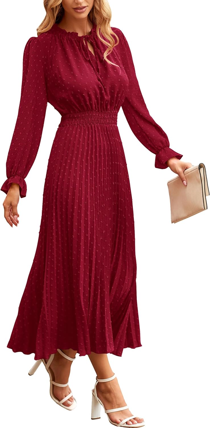 PRETTYGARDEN Women's Midi Dress, Special Casual Fall Dress with Long Sleeves, In...