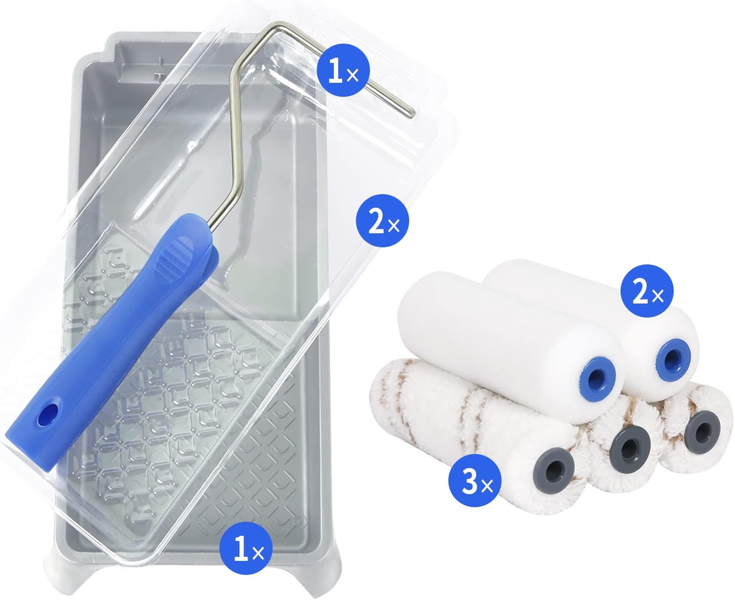 Mister Rui 4" Paint Roller Set, for Painting and Renovating of House and Furnitu...