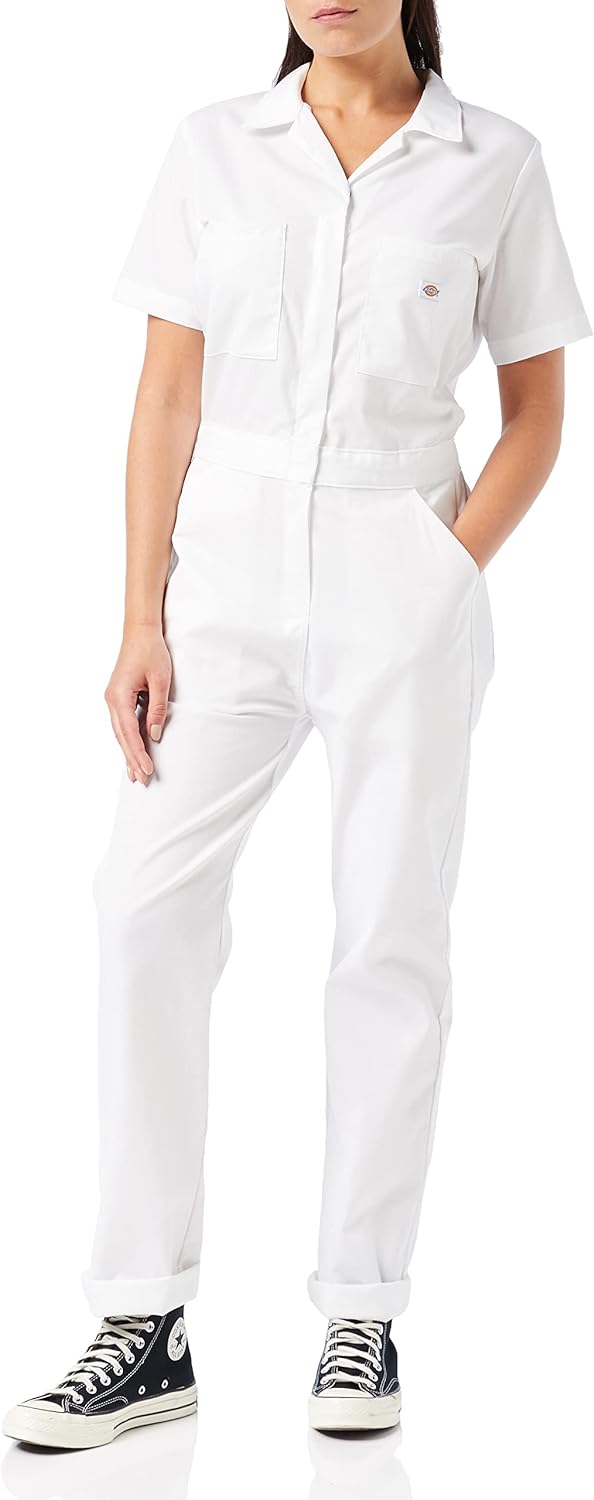 Dickies Women's Short Sleeve Flex Coverall X-Small White V1