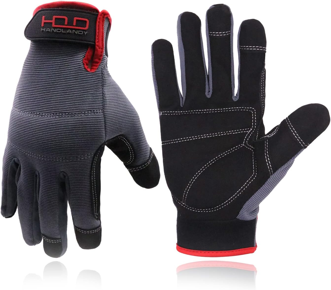 HANDLANDY Work Gloves for Men & Women, Utility Mechanic Working Gloves Touch Scr...